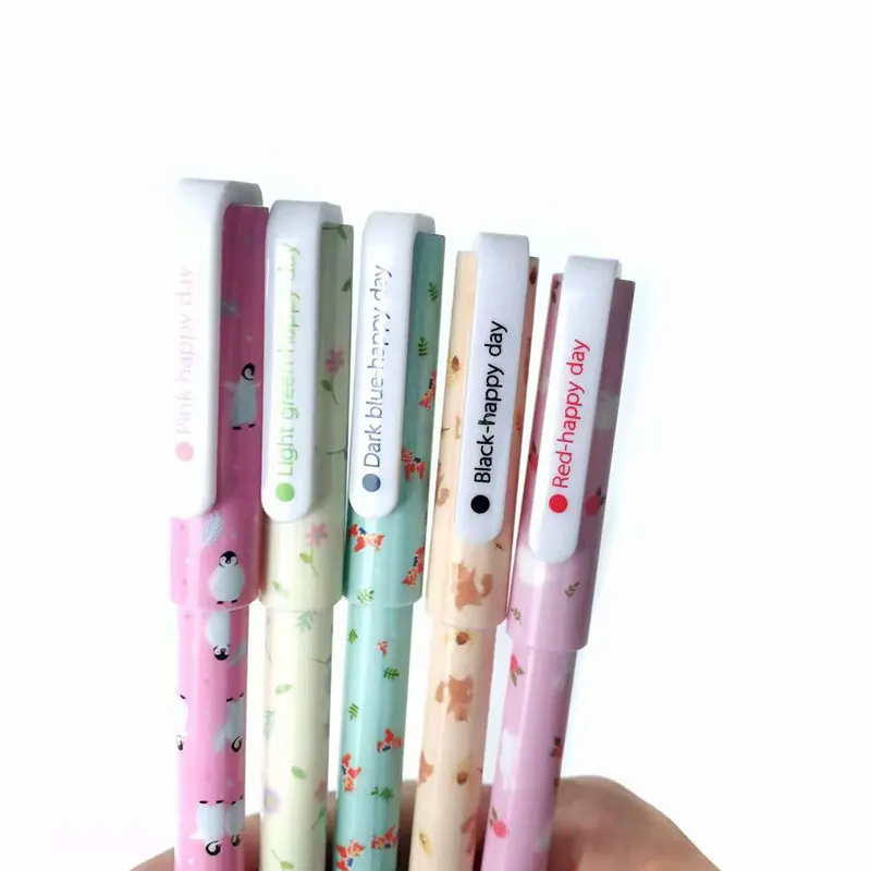 10 шт./лот милый мультфильм Цвет гелевая ручка Набор Kawaii цветная ручка корейские канцелярские принадлежности креативный подарок школьные принадлежности