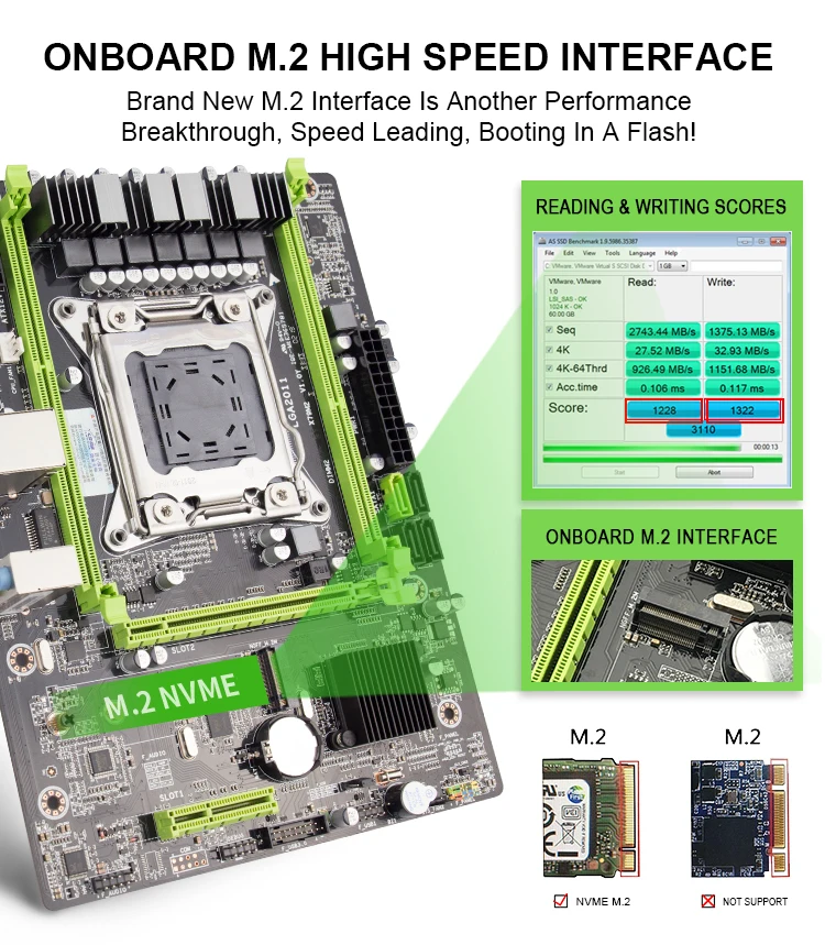 Блок питания jingsha X79 M с Xeon LGA2011 E5 2630 C2 2x8 Гб 16 1600 МГц запоминающее устройство DDR3 ECC USB 3