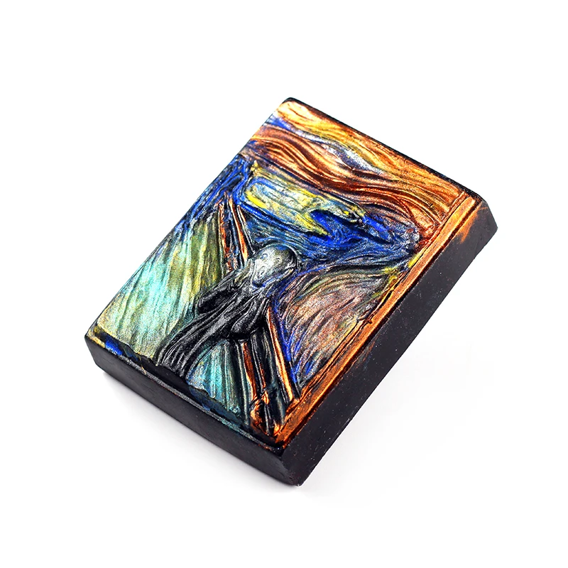 

Silicone Soap Mold Square with Painting Pattern Handmade Mould