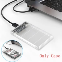 transparent 2 5inch sata usb 3 0 hdd hard drive external enclosure ssd disk box case with led for win 2000xp7810 or above