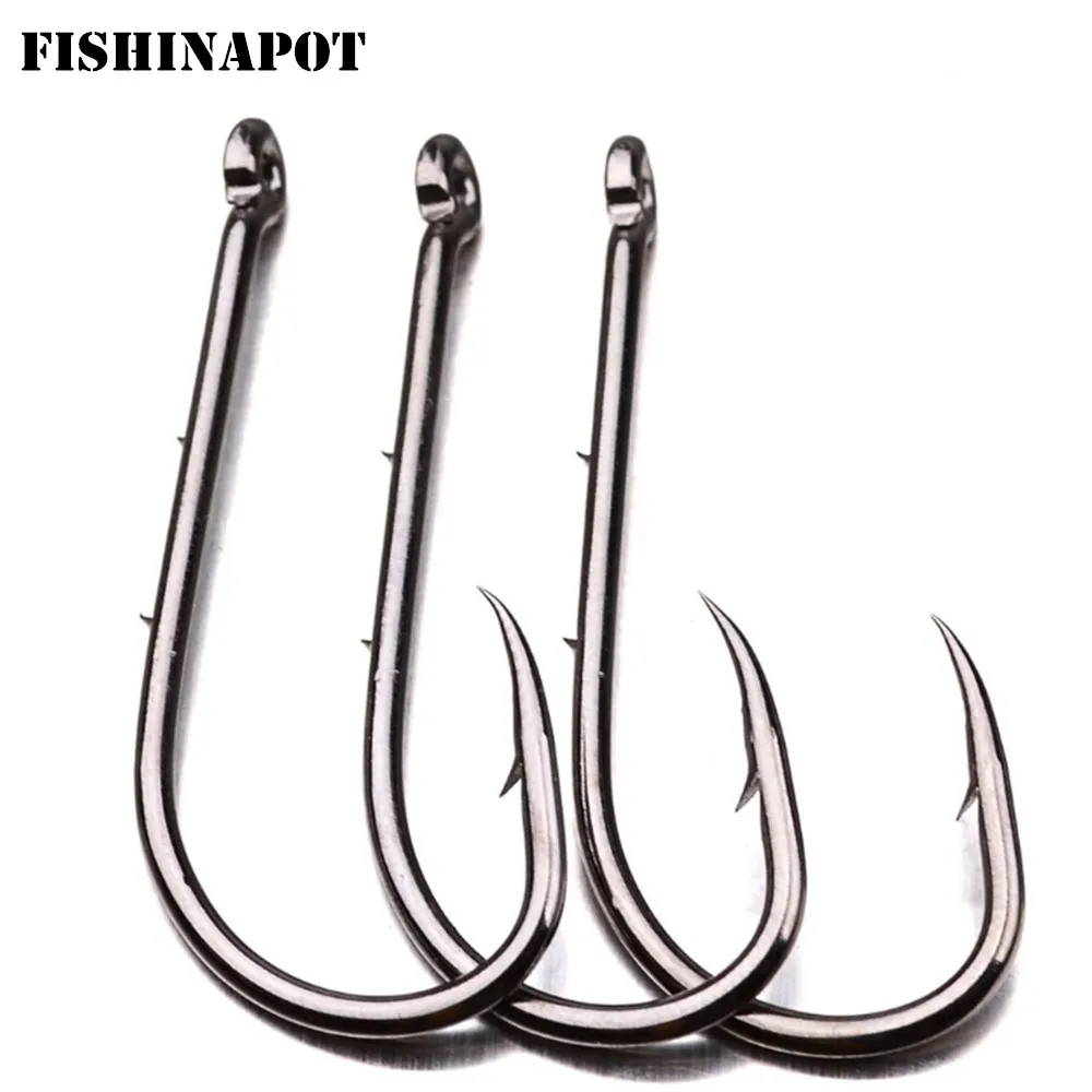 FISHINAPOT 100 шт./компл. рыболовный крючок из высокоуглеродистой стали 1 #2 #3 #4 #5 #6 #