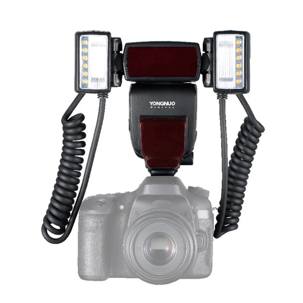 Макросъемка Yongnuo YN24EX E TTL вспышка с двойной головкой + 4 переходных кольца для камер
