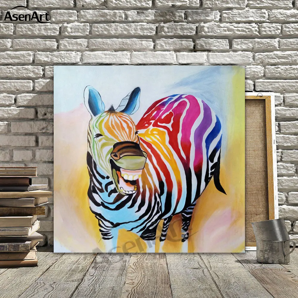 Картина с изображением животных счастливой зебры забавная мультяшная картина
