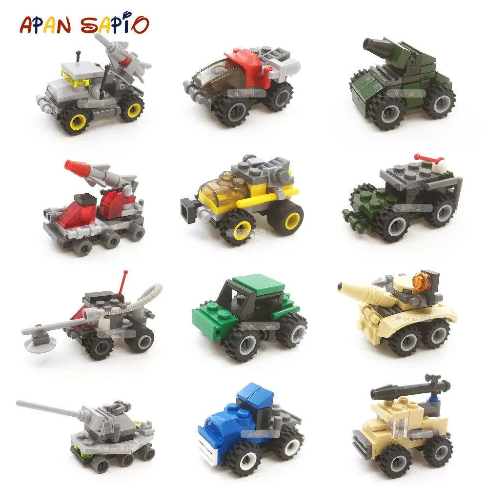 

Building Blocks Mini Size City Car Series Figures Bricks Model Educational Toys For Children Birthday Gift