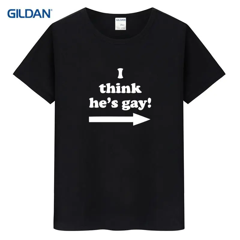 Я думаю что он гей колледж 2017 тонкая футболка мужская летняя с длинным рукавом