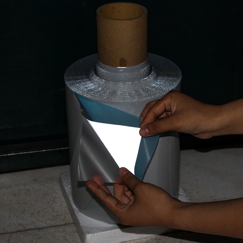 Эластичный материал с высокой видимостью безопасная Серебристая