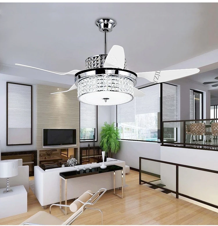 Хрустальная Потолочная люстра вентилятор современный ресторан бытовой