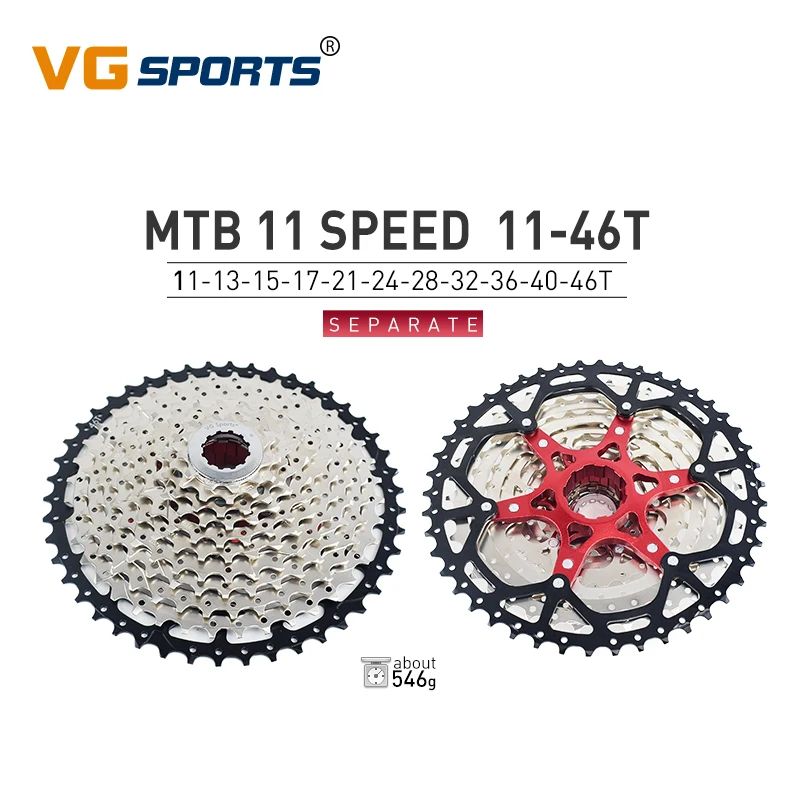 11 Speed 11-46T 10 11 скоростная горная велосипедная кассета отдельная трещотка Кассета из алюминиевого сплава Кронштейн Звездочка Cog Cdg свободное колесо 40T 42T 46T 50T - Цвет: 11 Speed 11-46T