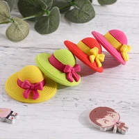 1 pcs cute cartoon straw hat eraser student painting correction stationery kawaii child beautiful toy prizes student supplies