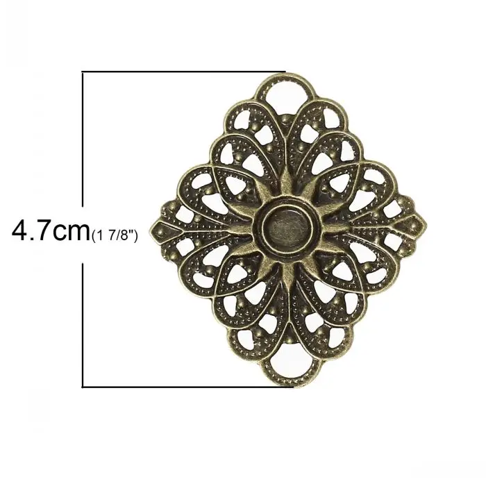 Doreen Box фурнитура для украшений филигранные соединители ромбовидный соединитель