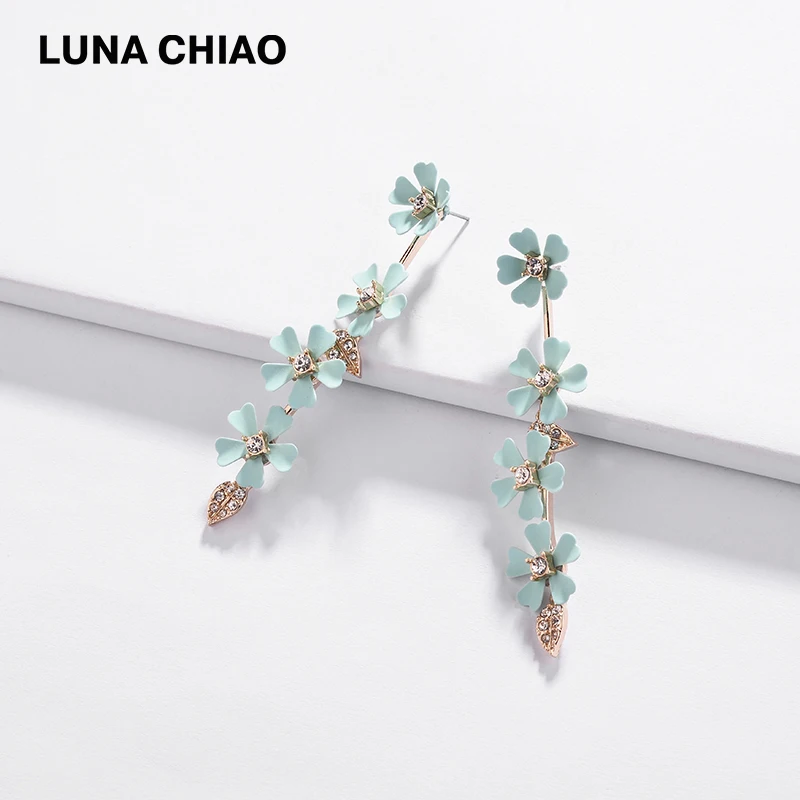 Серьги-капельки LUNA CHIAO серьги с цветным покрытием длинные мини-серьги цветочными