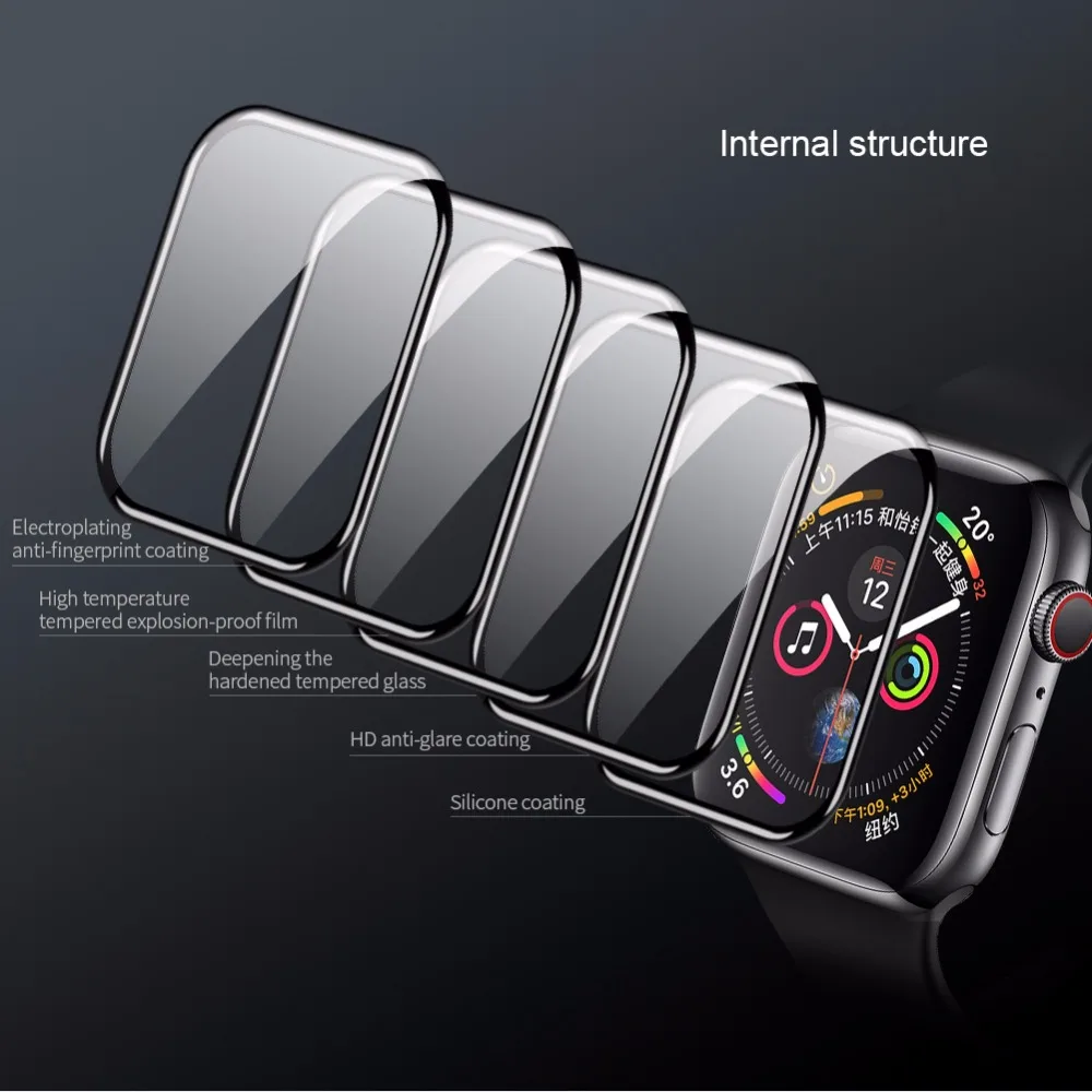 Защитное стекло Nillkin для Apple Watch Series 4 40 мм 44 iWatch 3 2 1 38 42 3D DS + Max Защитная пленка с