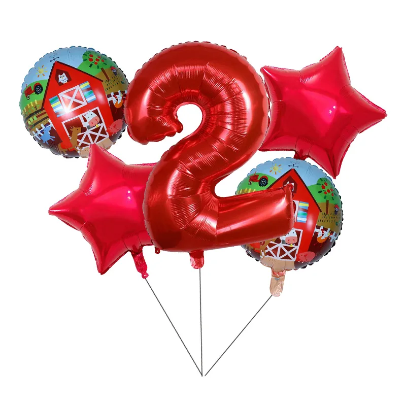 11 Новинка, 5 шт./лот, воздушный шар с животными на ферме, 30 дюймов, воздушный шар с цифрами, для детей, для первого дня рождения, для вечеринки, украшения, Globos, игрушки для детей, для фермы, вечерние - Цвет: 11