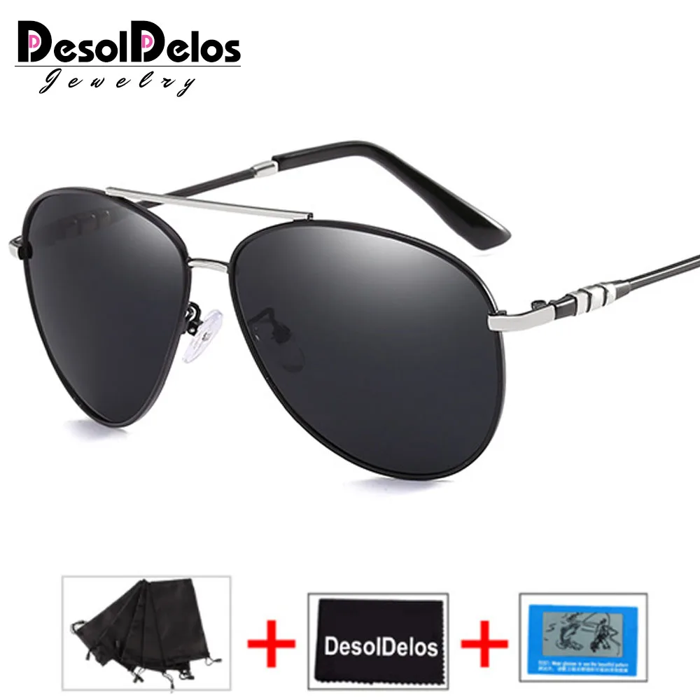 

DesolDelos UV400 Pilot Yurt Sun Glasses Men Polarized Sunglasses Brand Logo Design Driving Glasses Goggles Oculos de sol N109