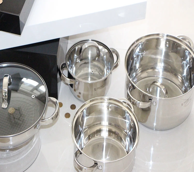 Композитный многофункциональный набор посуды из нержавеющей стали 12 шт.