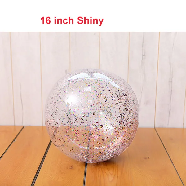 16in Shiny Руксин надувной бассейн вечерние игрушки Прозрачный мяч для пляжа открытый Лето водные игрушки Плавательный поплавок мяч игрушки для взрослых детей - Цвет: 16in Shiny