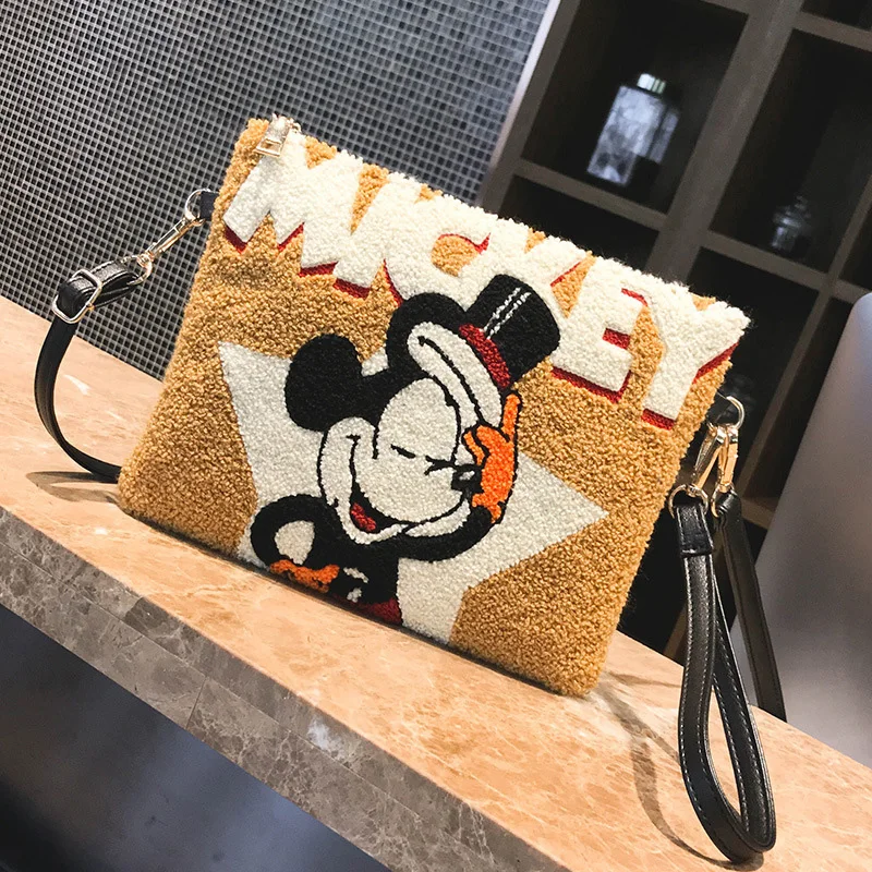 Новый плюшевый рюкзак disney с Микки Маусом женская сумка мессенджер женские сумки