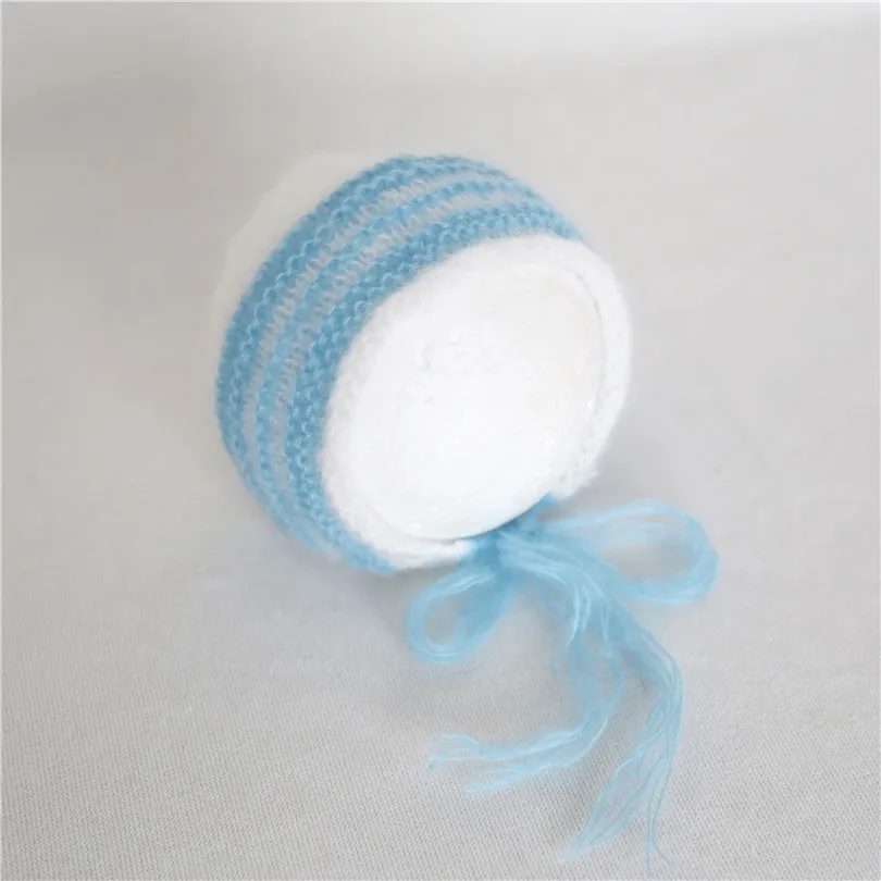 Soft Baby Boy Bonnet Newborn Photography Props Crochet Elft Hat Blue Beanie Infant Cap Photo Shower Gift | Детская одежда и обувь