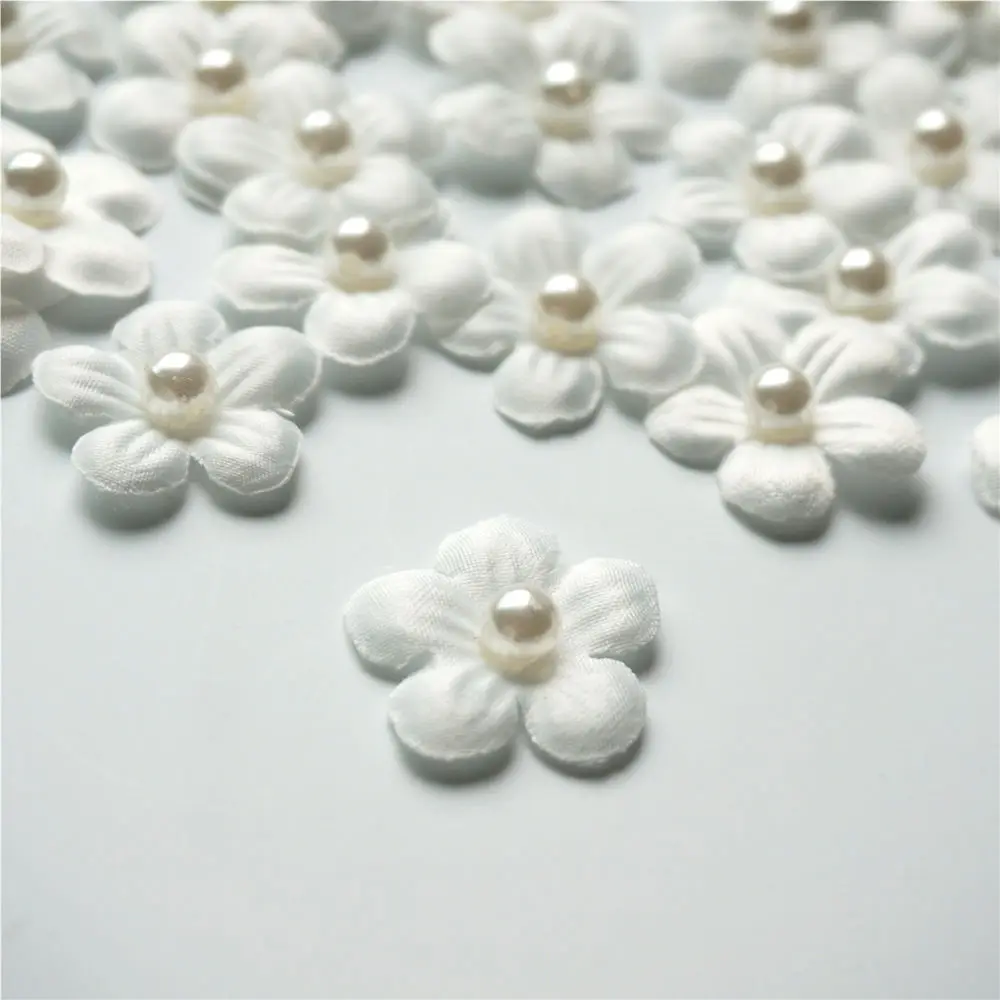 10 шт. белые цветы бусины из АБС-пластика с жемчугом ромашки свадебные аппликации