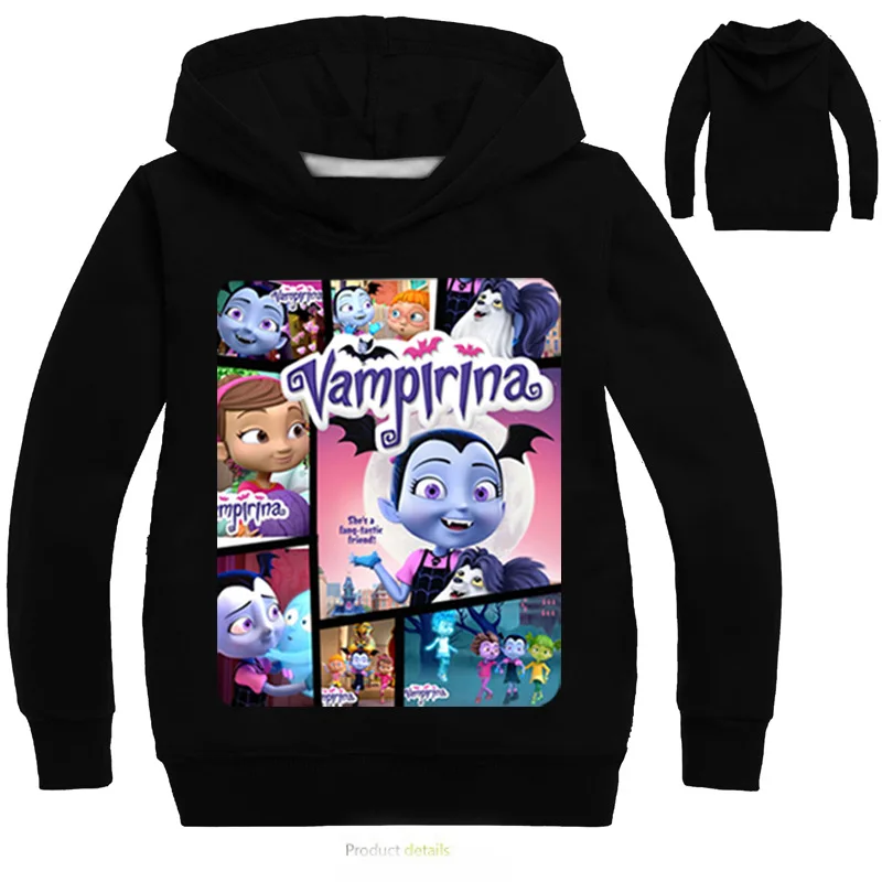 Толстовки с длинными рукавами на весну-осень Vampirina футболки для девочек, детская верхняя одежда, толстовки детская одежда