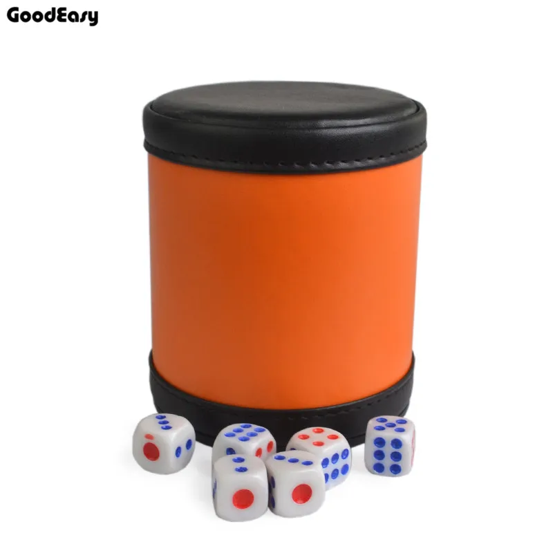 Горячий оранжевый кожаные кубики пластиковые чашки с 6 шт. Акриловые Кубики