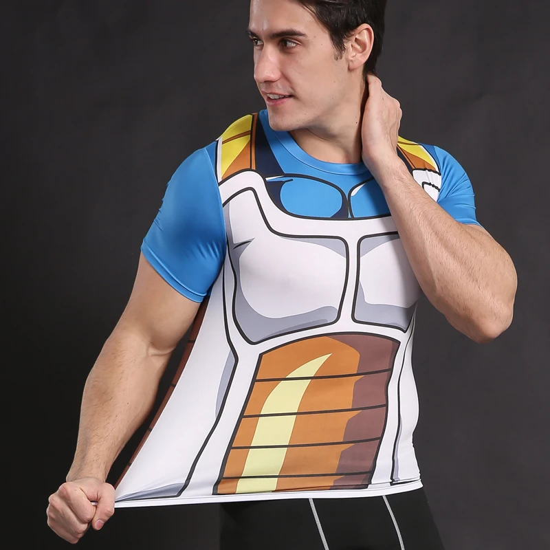 Vegeta футболка Dragon Ball Z футболка Косплей Топ Броня Аниме Футболка компрессионная Мужская футболка Custome фитнес мужской топ ZOOTOP медведь