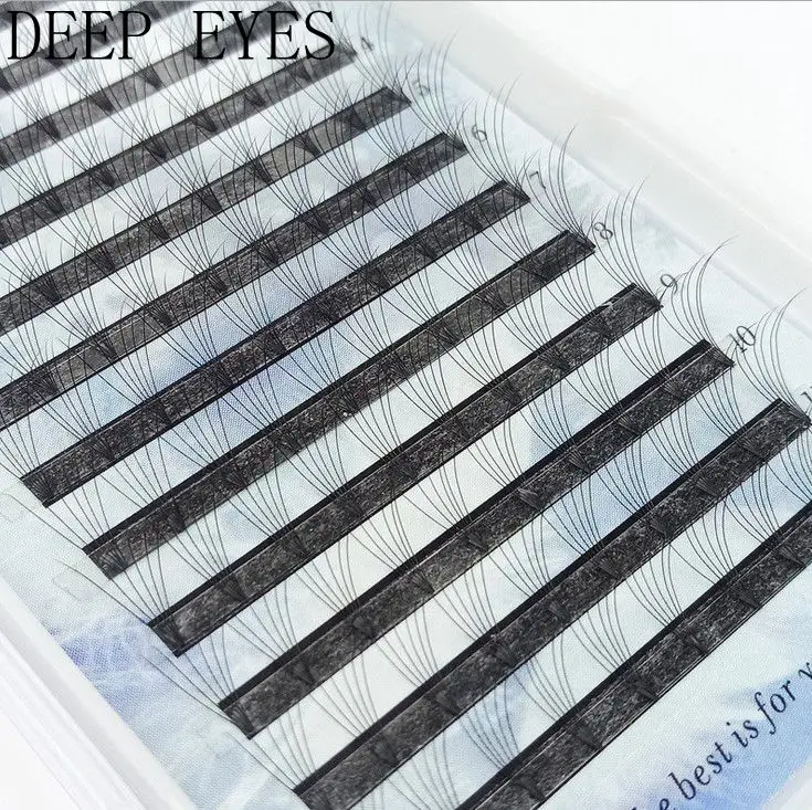 QUXINHAO New 6D Russian Volume Fake Eyelashes Extension Short Stem Pre Made Fans Mink Falsh Custom Extensions | Красота и здоровье