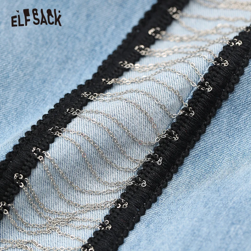 Женские прямые джинсы ELF SACK светло голубые свободные брюки с широкой талией