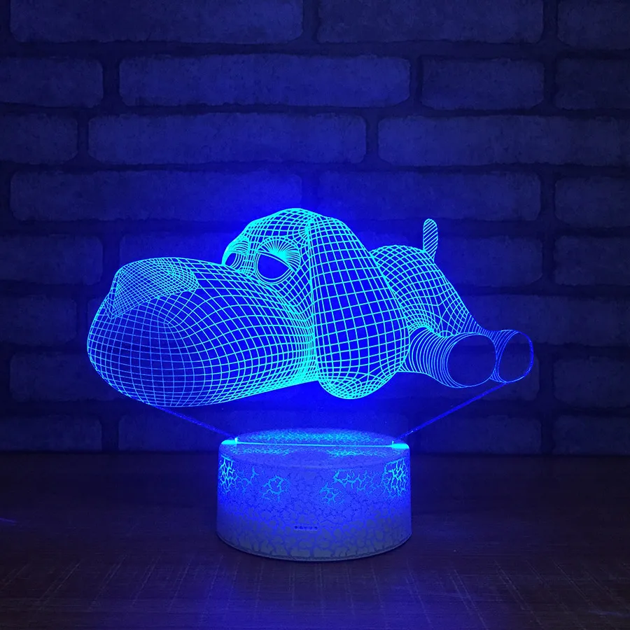 Коростель белое основание собака лампа 3D ночной Светильник Дети Детские игрушки