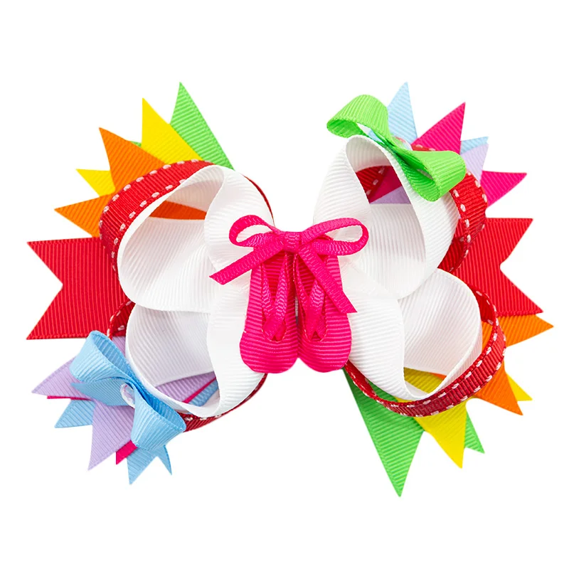 5 дюймов чистый и свежий прекрасный моделирование обуви бант слоистых лент DIY