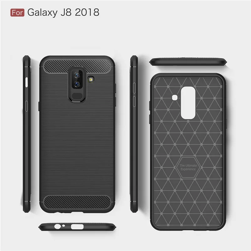 100 шт. углеродного волокна защитный чехол Обложка TPU силиконовый для Samsung Galaxy J2 Pro J3