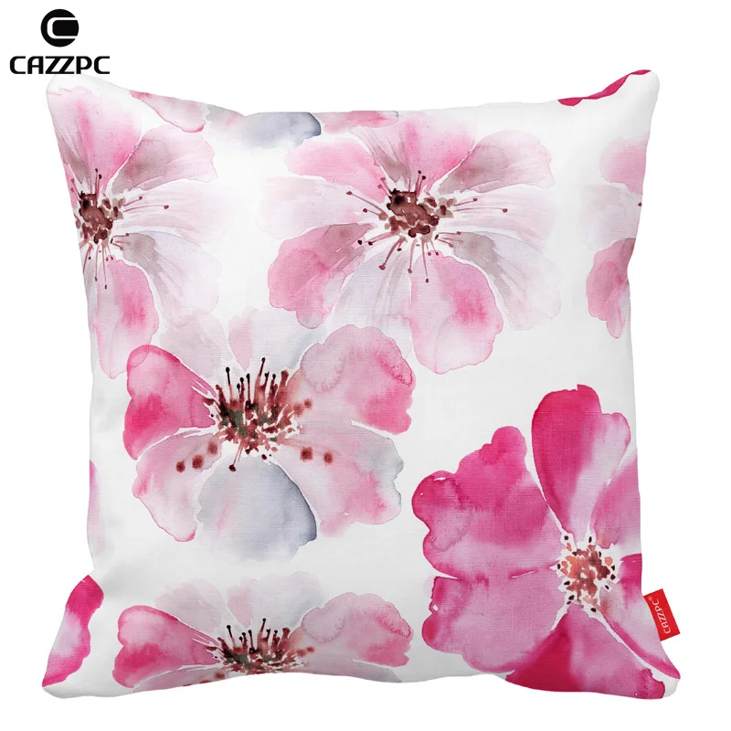Акварельные красивые розовые цветы автомобиль декоративные бросок наволочки