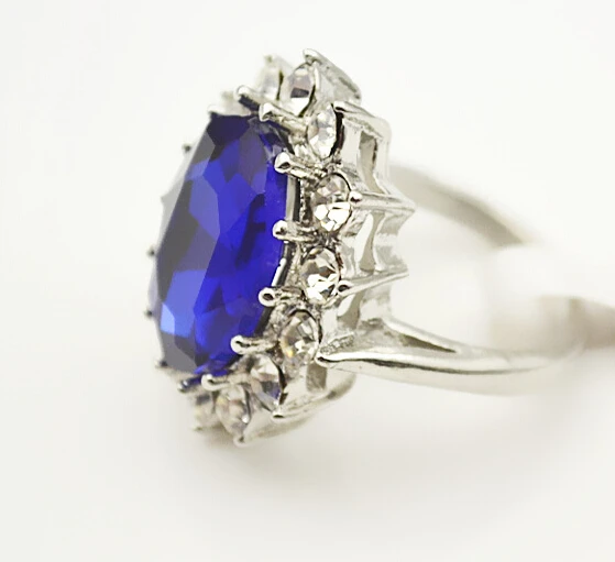 Принцесса Диана Вильям Кейт Кристальные кольца умный дизайн Золотое заполненное