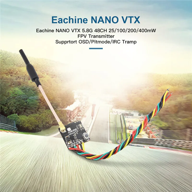 Eachine передатчик FPV VTX 5 8 ГГц 48CH 25/100/200/400 МВт переключаемый Поддержка серверный