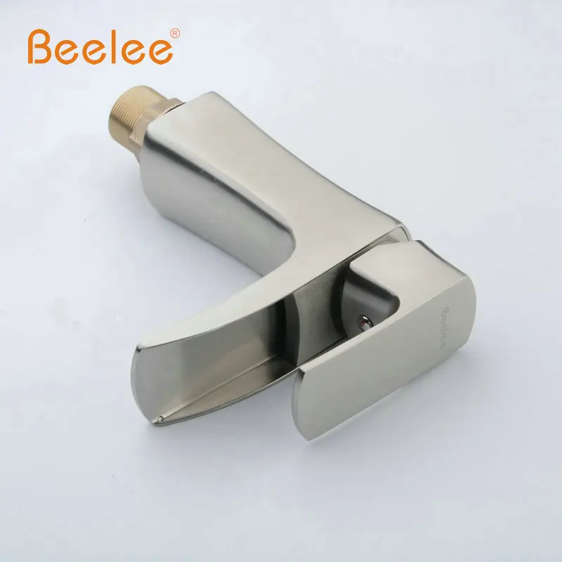 Beelee современный никелевый матовый смеситель для раковины в ванной комнате