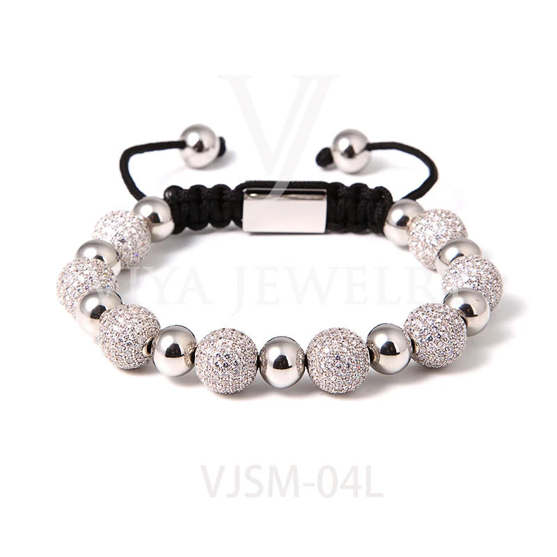 Оптовая продажа модные роскошные бусины из черного циркона Стальные Бусины