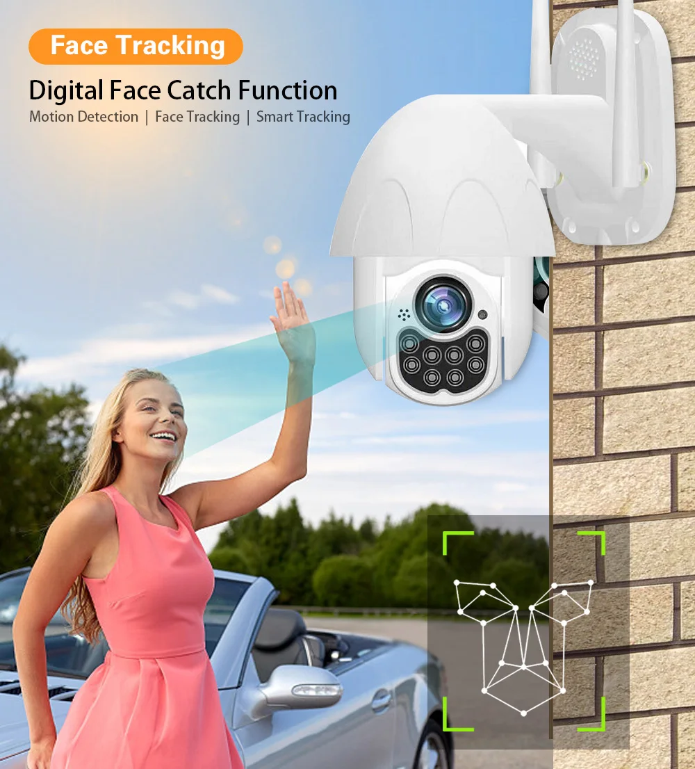 Wifi камера наружная PTZ IP камера CCTV Камера Безопасности s ip-камера wifi Внешняя 2MP домашняя геодезическая безопасность 100ft ночное видение