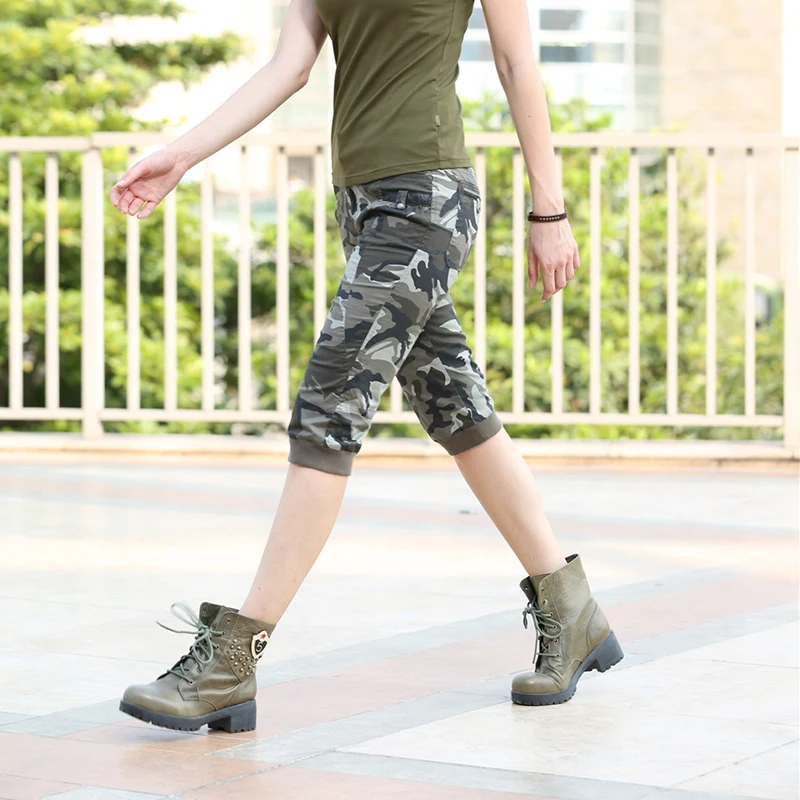 New Fashion Summer Style Knee-length Half Pants Womens Military Camouflage Plus Size Ladies FreeArmy Brand GK-9518B | Женская одежда