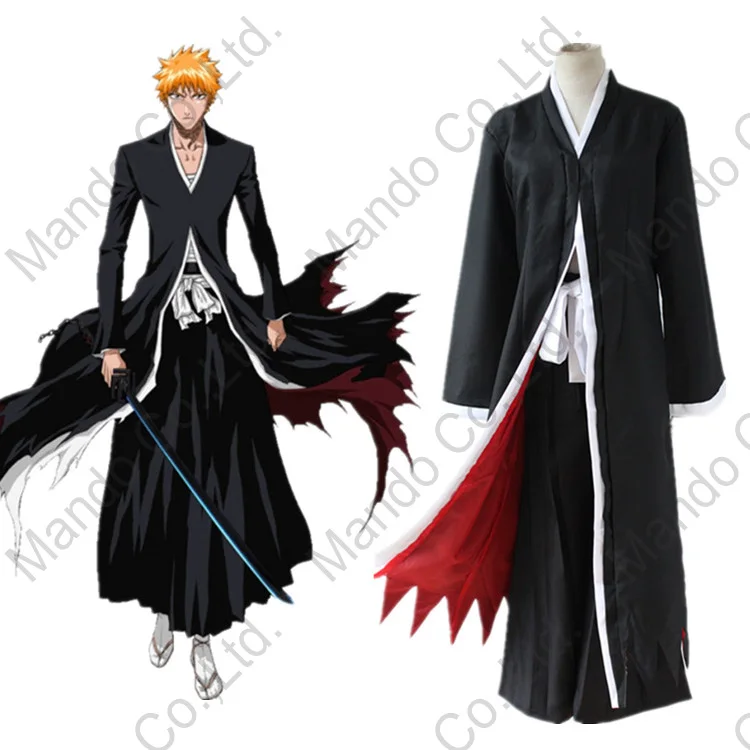 

Костюм для косплея Отбеливающее Kurosaki ichigo, японское кимоно, костюм Кендо, костюм для Хэллоуина, аниме, косплей, праздничный наряд