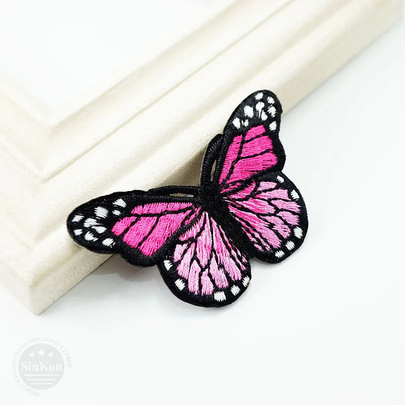 Розовая бабочка (Размер: 5 0 х8 см)|embroidery patch|decorative patchespatches appliques |