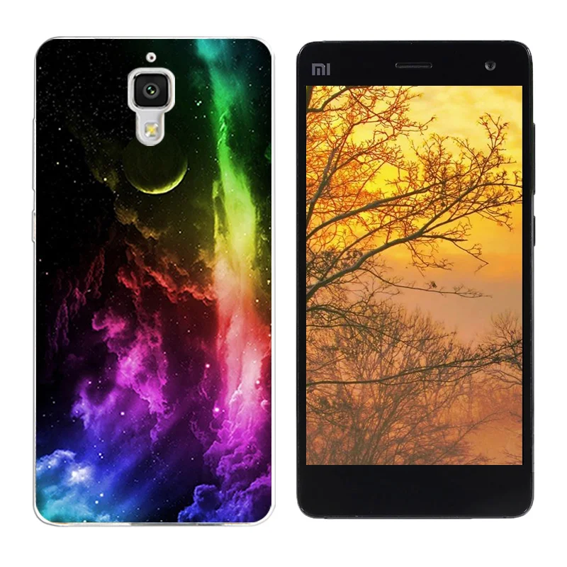 Для Xiaomi Mi4 M4 силиконовый чехол ТПУ для Mi 4 мягкая задняя черная крышка с принтом