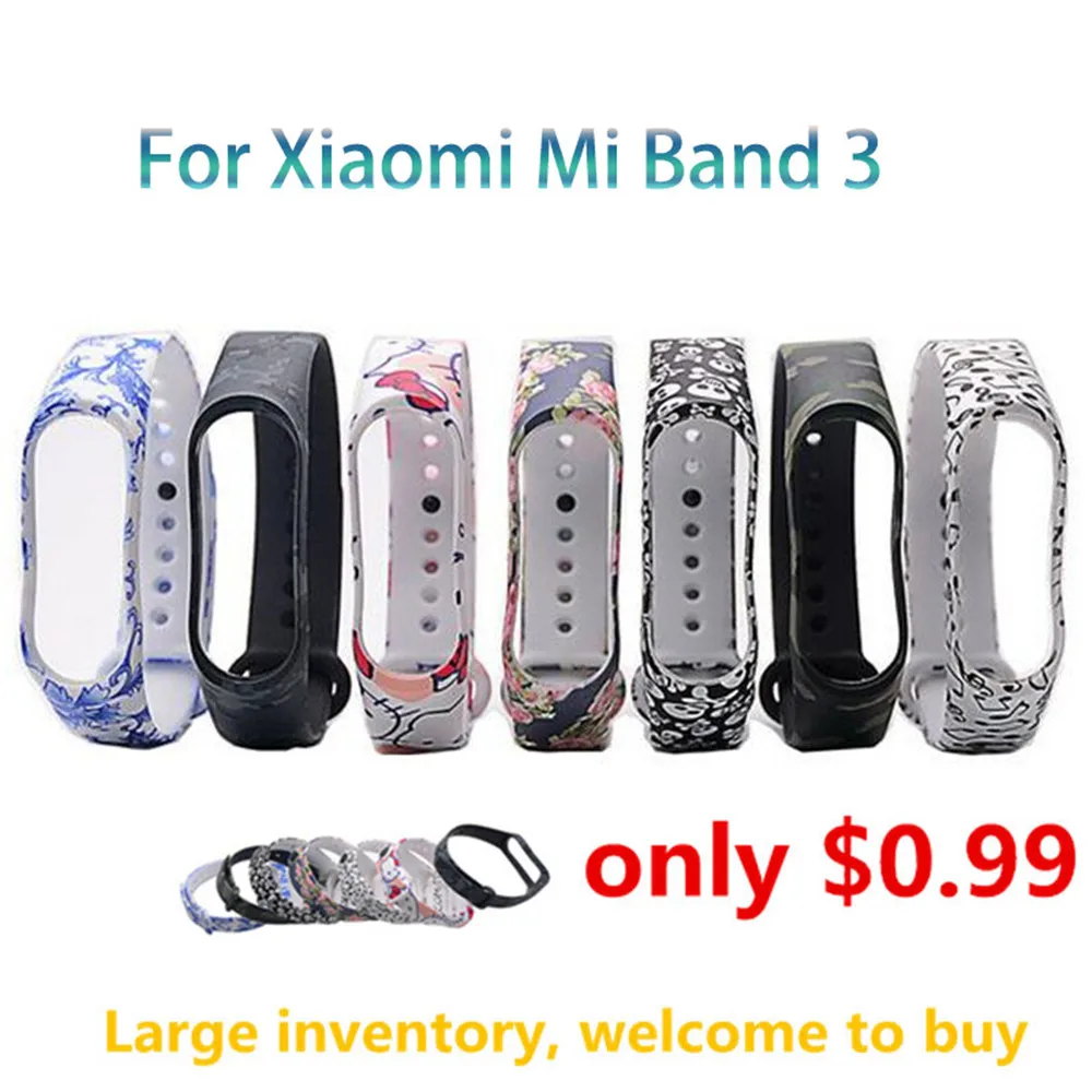Силиконовые носимых устройств ремешок для Xiaomi MI Band 3 смарт браслет аксессуары