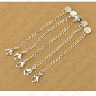 Цепочка удлинительная из серебра 925 пробы, с ярлыком, для ожерелья, браслета, 40 шт.