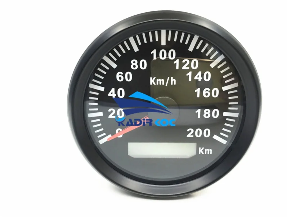 1 шт. 85 мм авто манометры черные спидометры GPS ротомеры 0-200 км/ч водонепроницаемый 316L безель с синими задними фонарями и антенной