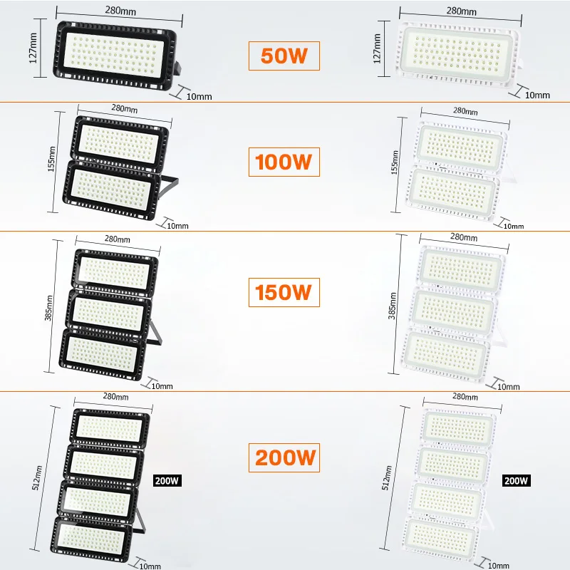 Светодиодный прожектор заливающего света IP65 Водонепроницаемый 50 W 100 W 150 W 200 W 240 V 220 V 230 V Светодиодный прожектор на открытом воздухе настенный светильник садовый прожектор