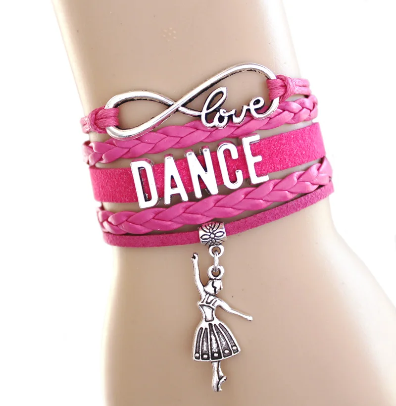 Новое поступление браслет Love Dance to Infinity and Beyond для танцовщиц хит розовый черный