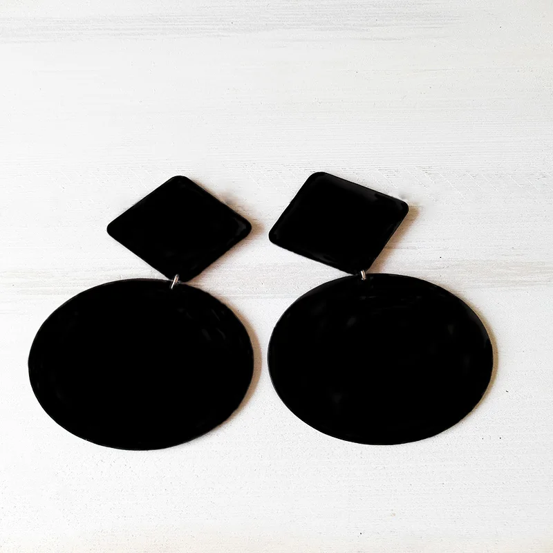 Dongmu женская черная круглая квадратная Геометрическая подвеска акриловая
