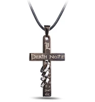 mj jewelry anime death note cross logo gun color pendant necklace cosplay jewelry gifts accessories