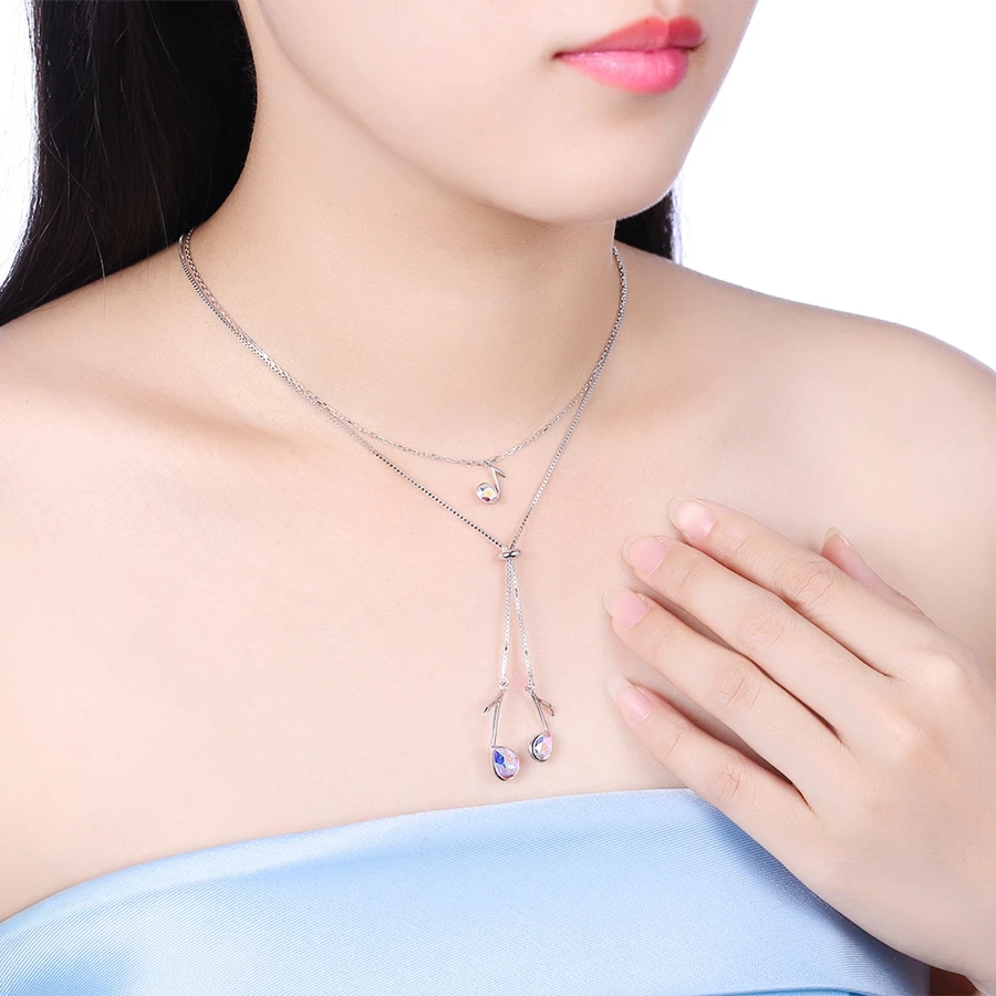 MALANDA Кристалл от Swarovski Музыка подвеска в виде музыкального ключа цепочки и