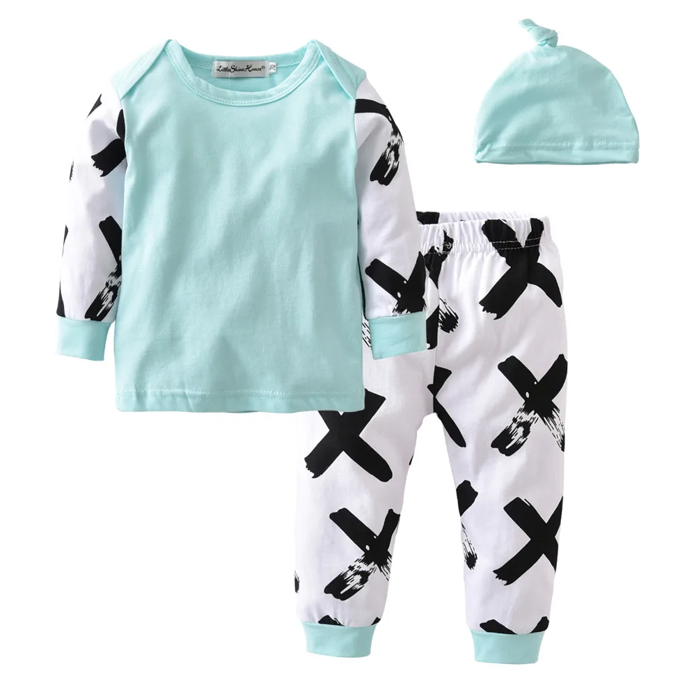 2020 Autumn New Baby Boy Clothing Sets Cotton Long sleeve Splicing 3 Pcs/Suit Newborn Toddler Girl Clothes Infant Outfits | Детская